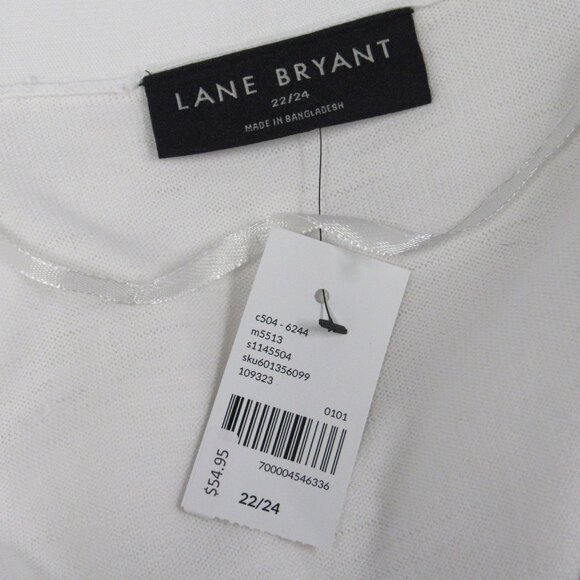 NWT Lane Bryant Plus Size Open Front White Cardigan Sweater sz 22/24 💰 - Picture 3 of 4
